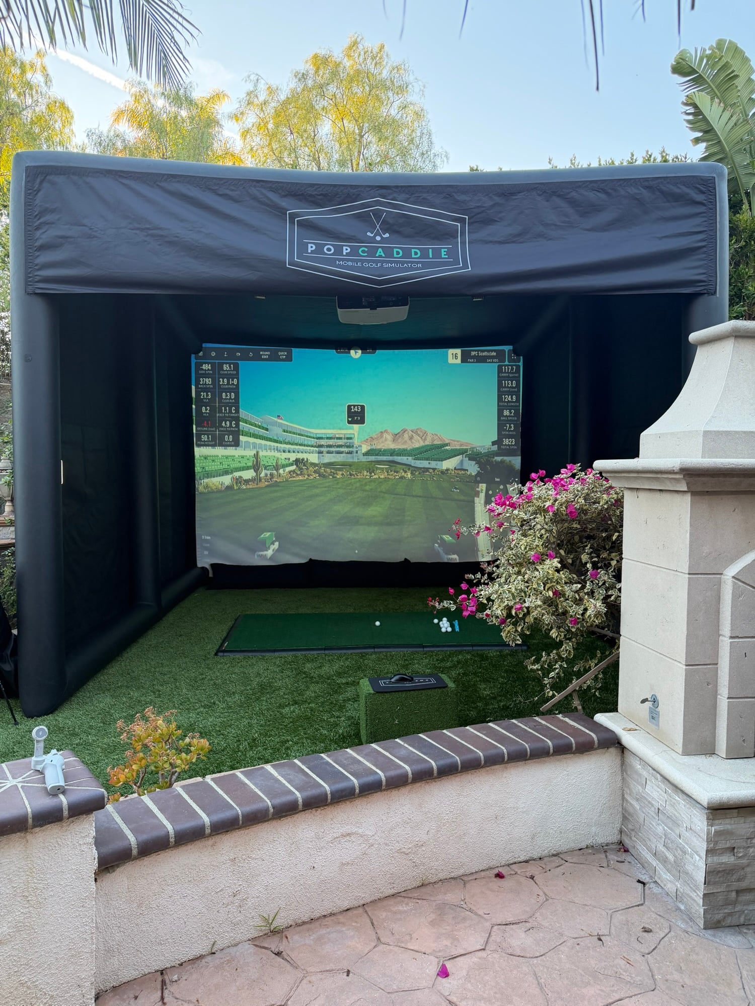 PopCaddie golf simulator rental corporate event Burbank California