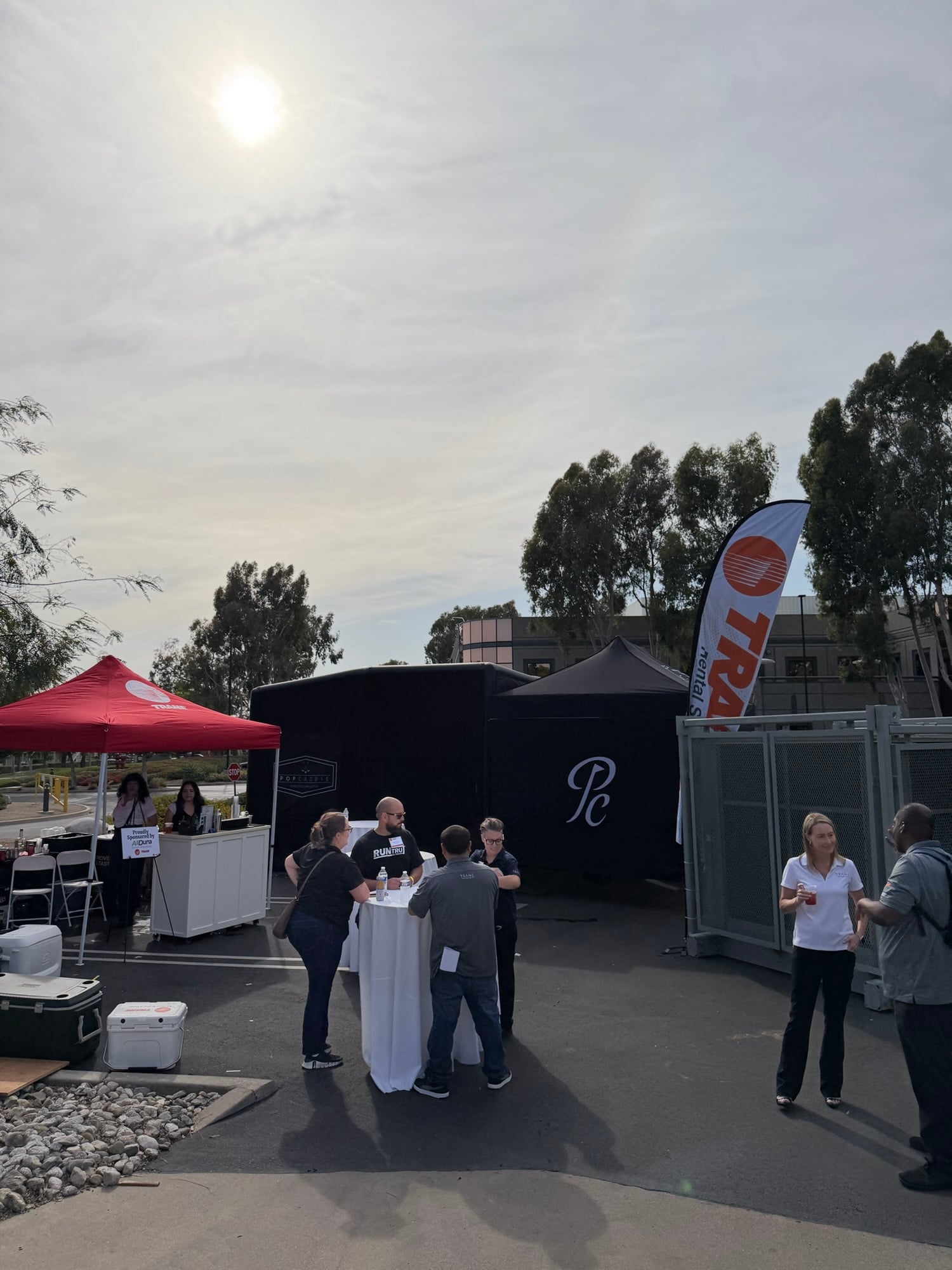 PopCaddie golf simulator rental outdoor event setup Laguna Beach California