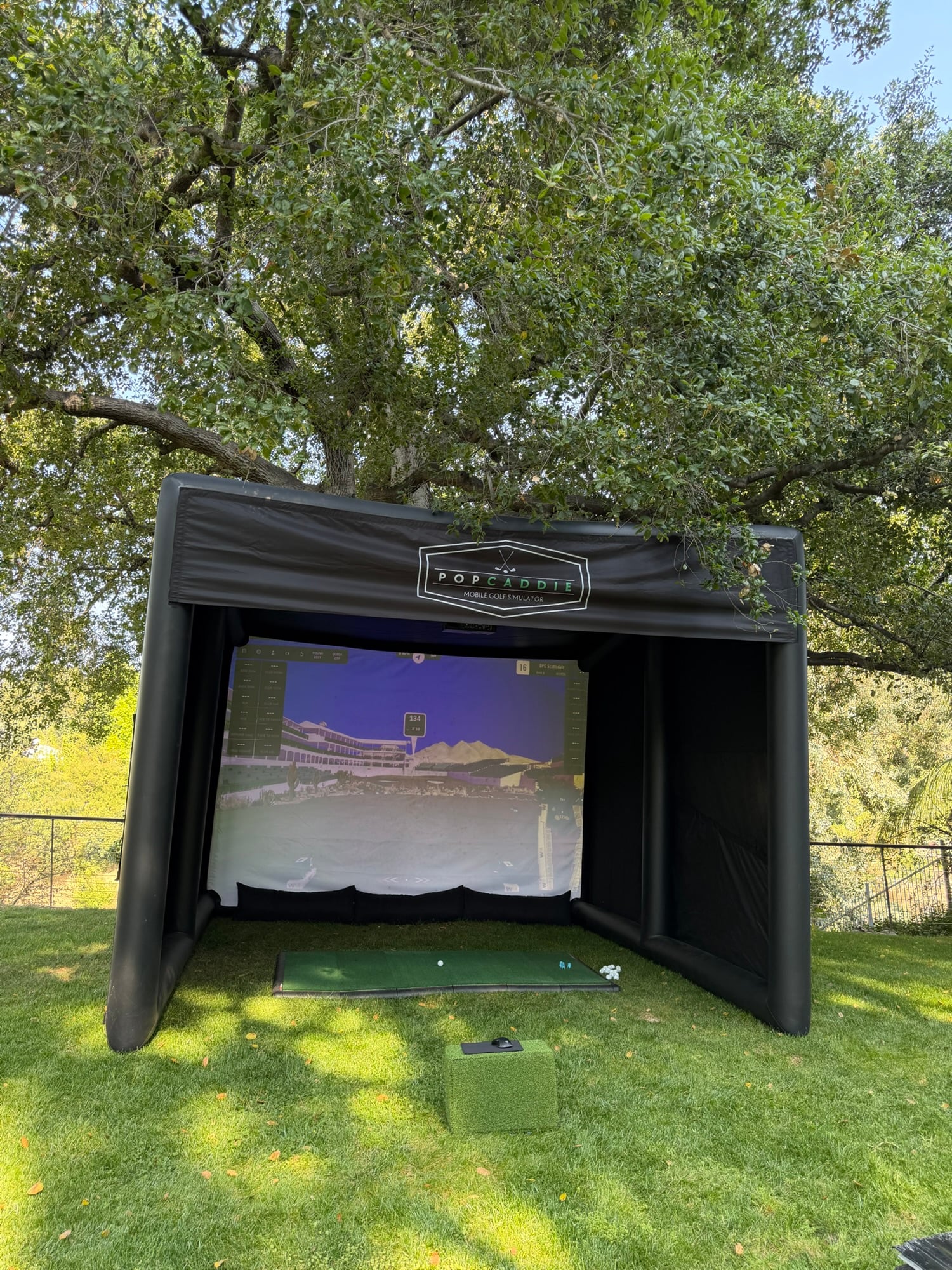 PopCaddie golf simulator rental wedding reception Newport Beach California